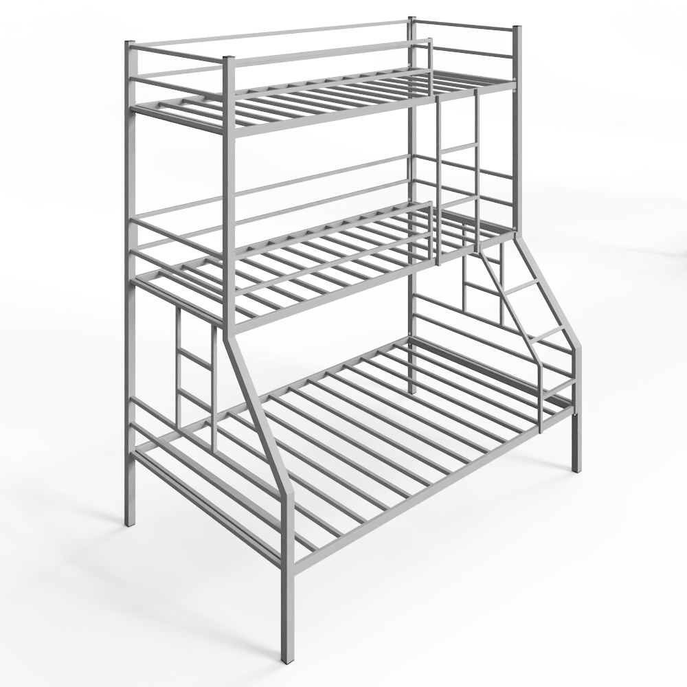 Кровать трёхъярусная металлическая